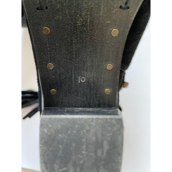 Sam Edelman Suede Leather Western Heeled Boots Black Size 10 - Picture 5 of 10